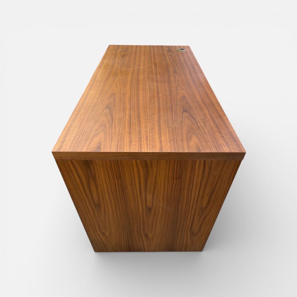 Contemporary Walnut Writing Desk with Marble Base