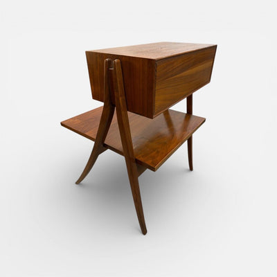 Drexel Kipp Stewart Pair of Mid Century Walnut Declaration Nightstands (Set of 2)