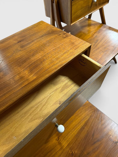Drexel Kipp Stewart Pair of Mid Century Walnut Declaration Nightstands (Set of 2)