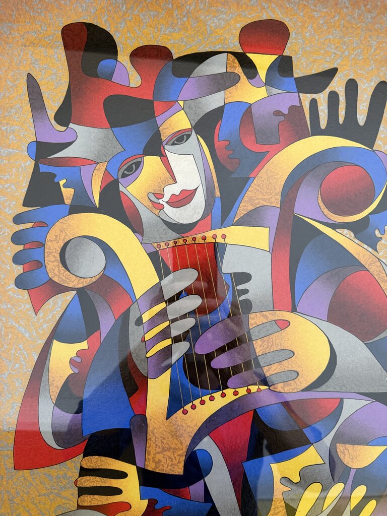 Harp Dream - Framed Limited Edition Serigraph by Ukrainian-American Artist Anatole Krasnyansky