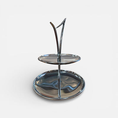 Mid Century "Kromex" 2-Tiered Serving Tray