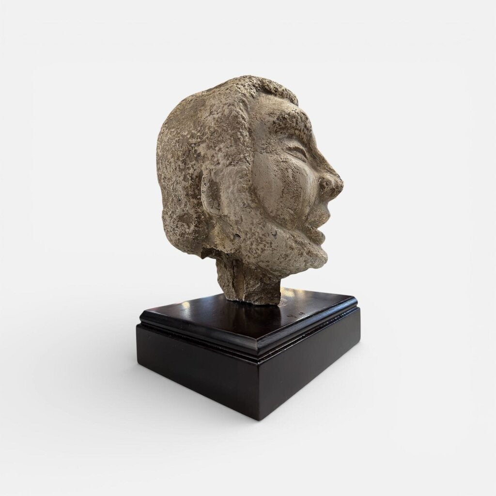 Sculptural Head on Wood Base