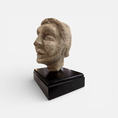 Sculptural Head on Wood Base