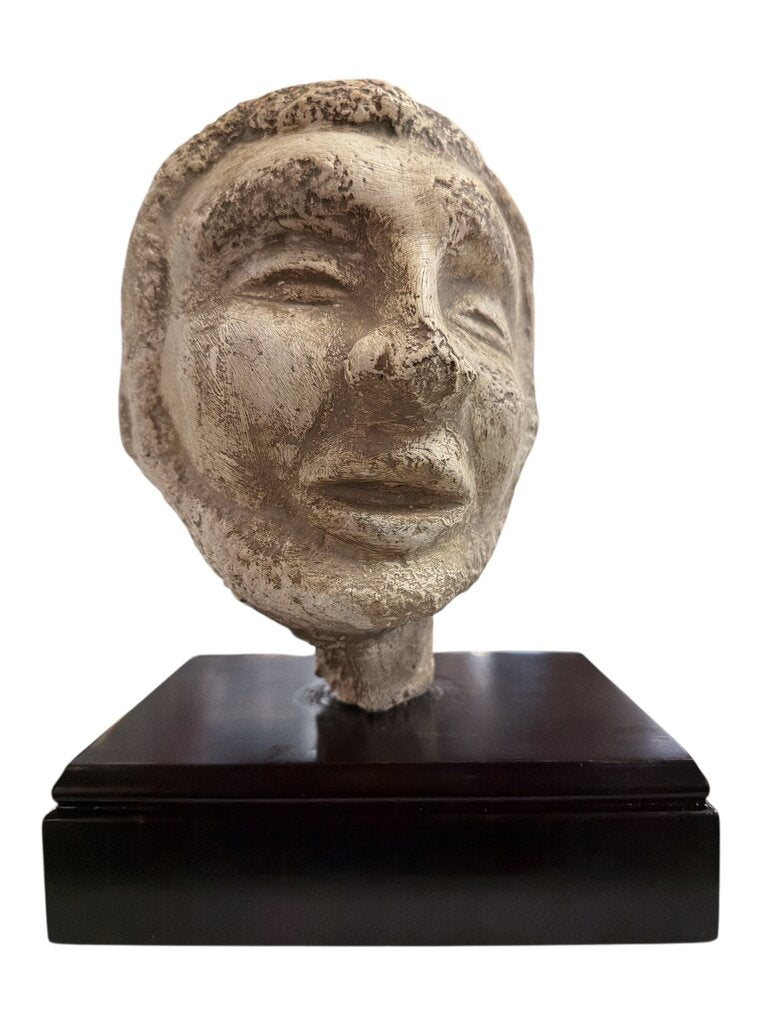Sculptural Head on Wood Base