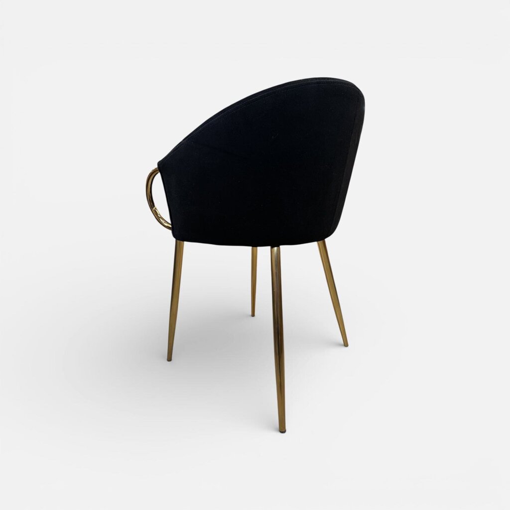 Set of Black Velvet Gilt Leg Dining Chairs (Set of 4)