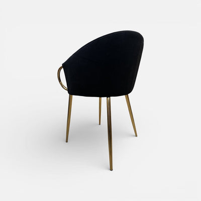 Set of Black Velvet Gilt Leg Dining Chairs (Set of 4)