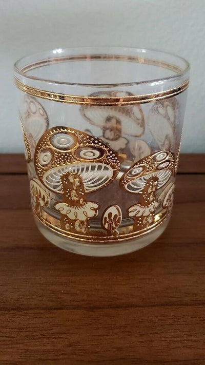 Mid Century Culver 22K Gold Mushroom Cocktail Glass