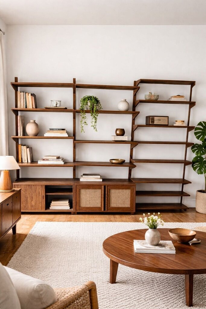 Mid Century Large Danish Oak Modern Wall Unit