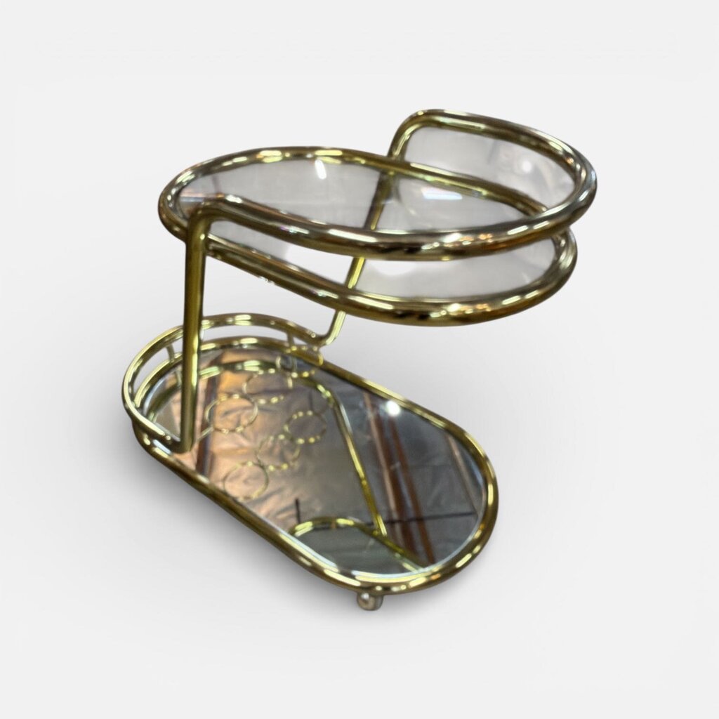 1970's Brass Tubular Drinks Trolley
