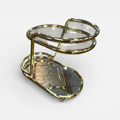 1970's Brass Tubular Drinks Trolley