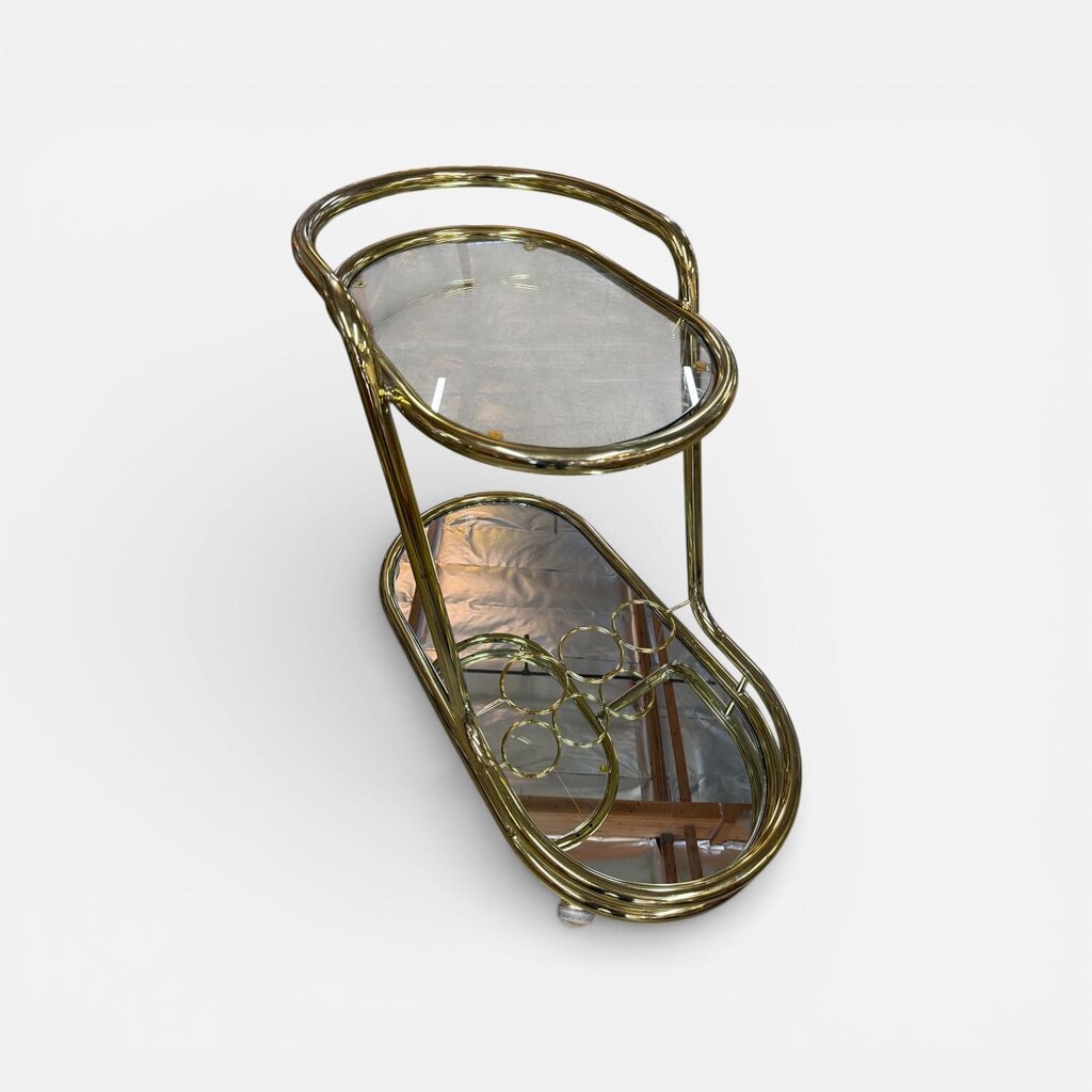 1970's Brass Tubular Drinks Trolley