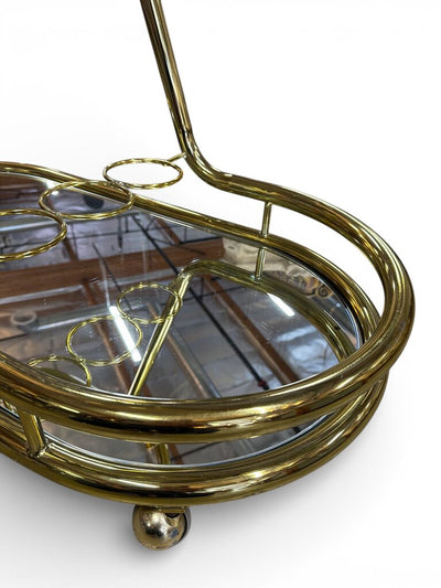1970's Brass Tubular Drinks Trolley