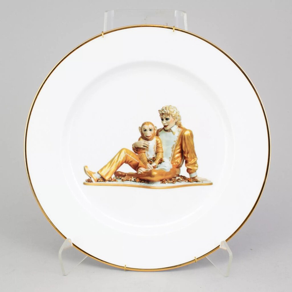 Banality Series Michael Jackson & Bubbles Porcelain Plate by Jeff Koons 2013