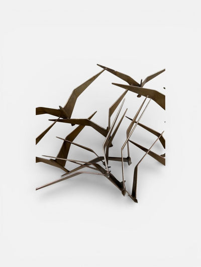 Mid Century Modern Iconic Curtis Jere "Birds in Flight" Metal Wall Sculpture signed 1968