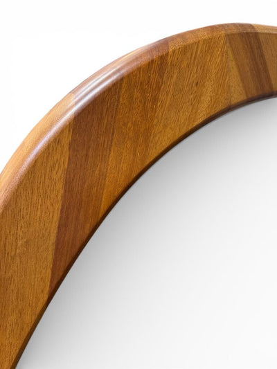 Williams Sonoma Home Kidney Shape Walnut Mid Century Moderne Mirror