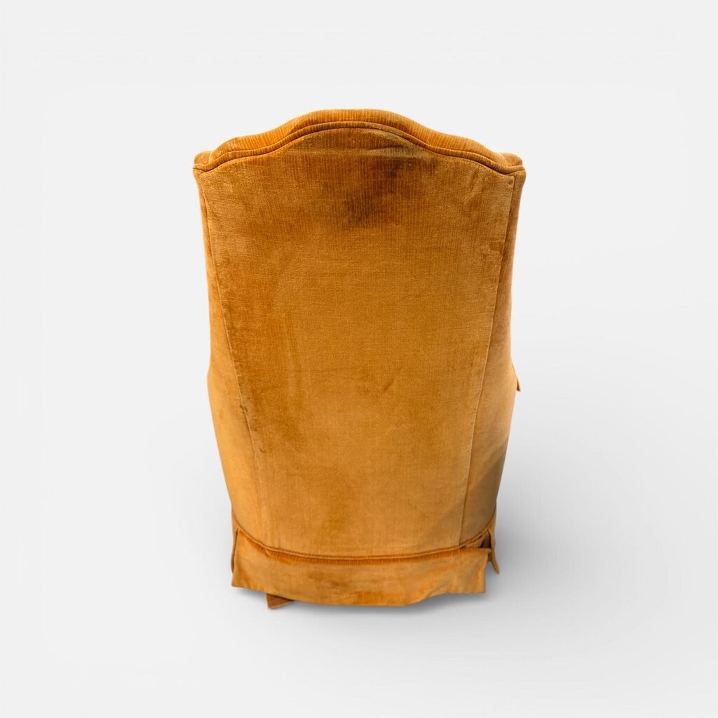 Mid Century Orange Corduroy Rocking & Swivel Club Chair