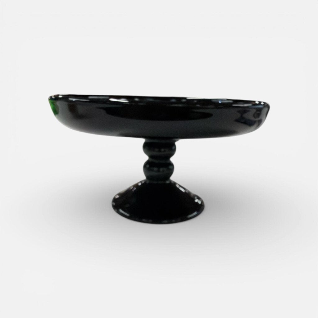 Modern Black Glass Cake Stand small