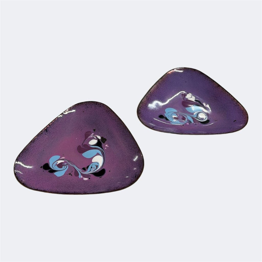 PAIR Mid Century Enamel Dishes/Catch-alls (Set of 2)