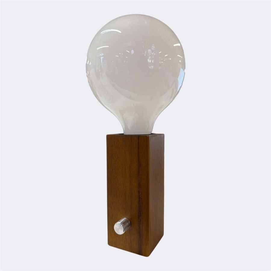 COOL Mid Century Walnut Single Globe Lamp