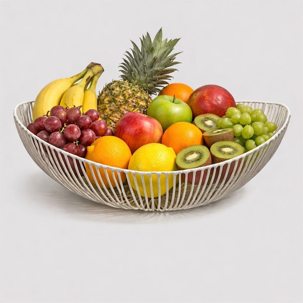 Modern Metal Wire Fruit or Breadbasket