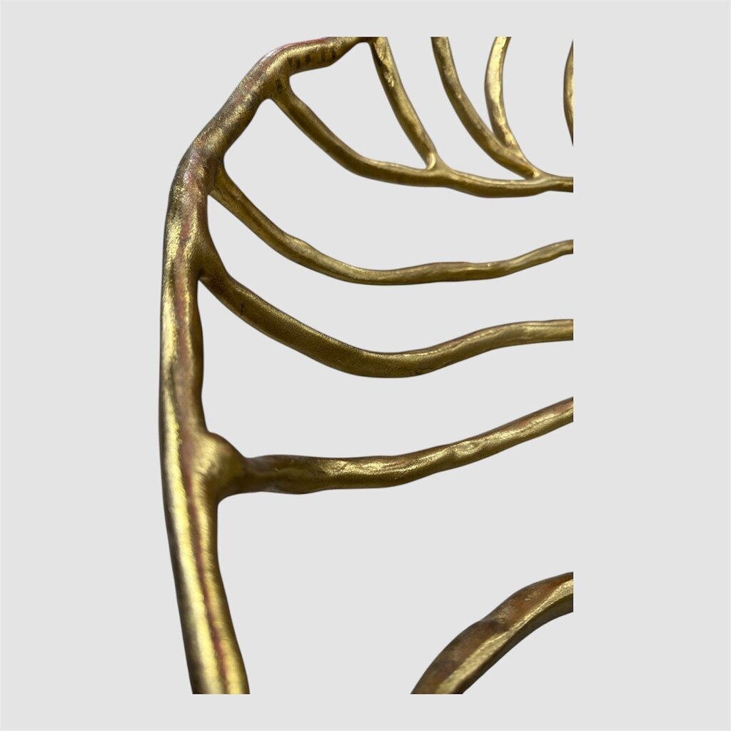 Palm Leave Large Centerpiece Bowl in Gold Cast Iron