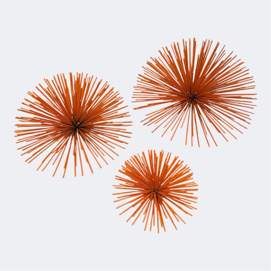 Trio of Sea Urchins (Set of 3) Palm Springs Orange XL & Small