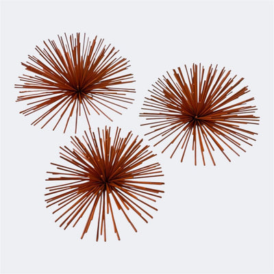 Trio of Sea Urchins (Set of 3) Palm Springs Orange Large-Medium