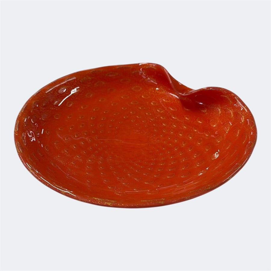 Orange and Gold Fleck Murano Bowl