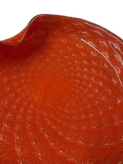 Orange and Gold Fleck Murano Bowl