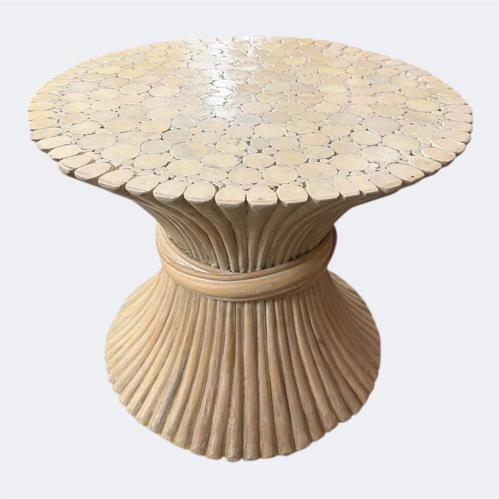 Hollywood Regency McGuire Wheat Side Table