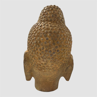 Stone Shakyamuni Budda Head Closed Eyes Contemplation Meditating