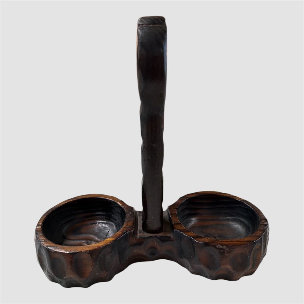 Vintage Spanish Carved Wood Candle Holder