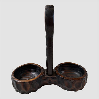 Vintage Spanish Carved Wood Candle Holder