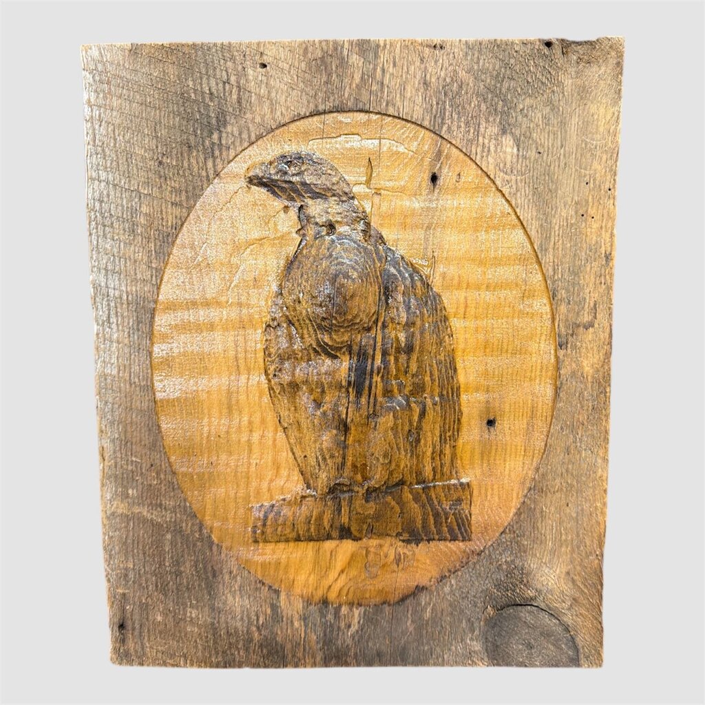 Vintage Hand-Carved Wood Eagle Relief