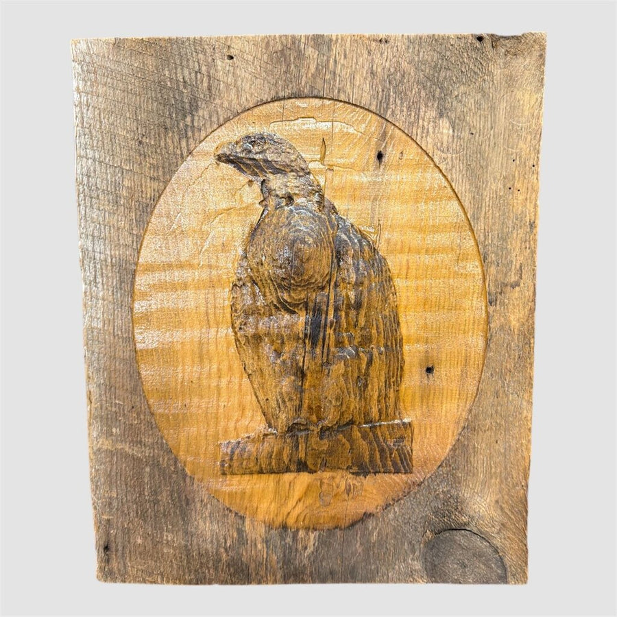 Vintage Hand-Carved Wood Eagle Relief