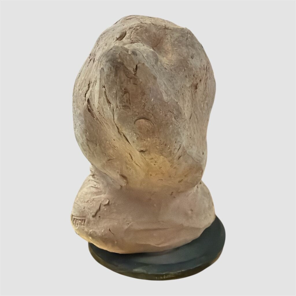 Mid Century Clay Bust Sculpture