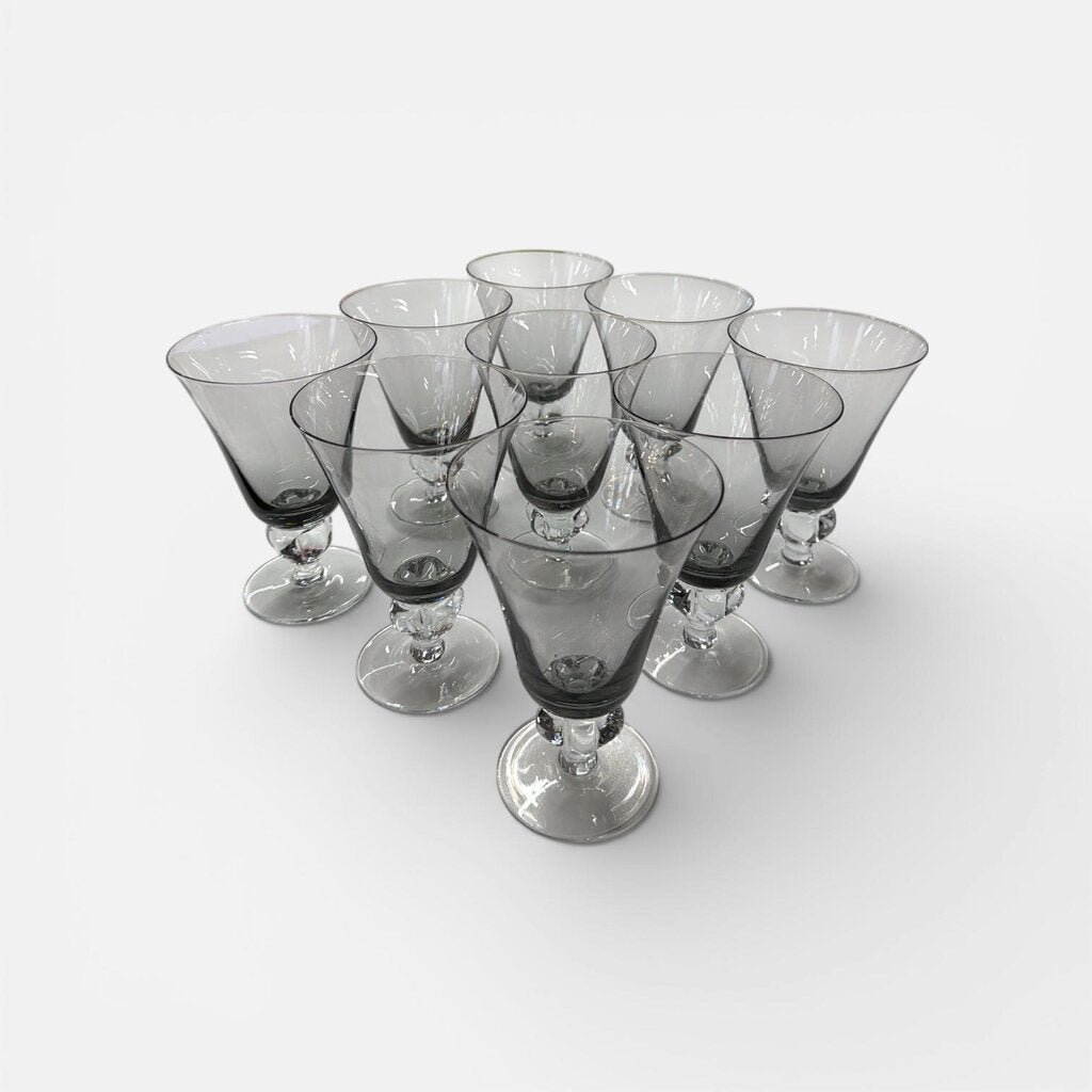 Swedish Gulli Crystal Tall Goblets (set of 9)