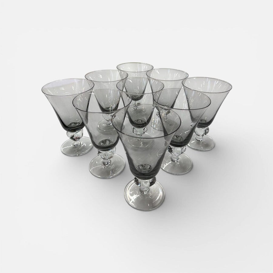 Swedish Gulli Crystal Tall Goblets (set of 9)
