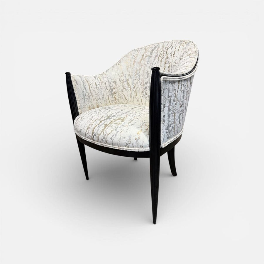 Splendid Deco High Style French Side Chair in Textured Fabric - Stunning