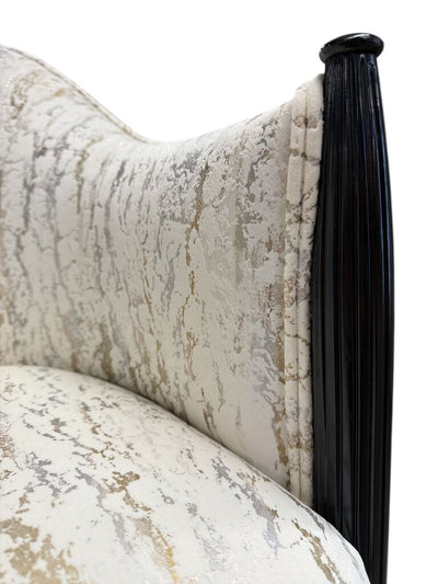 Splendid Deco High Style French Side Chair in Textured Fabric - Stunning