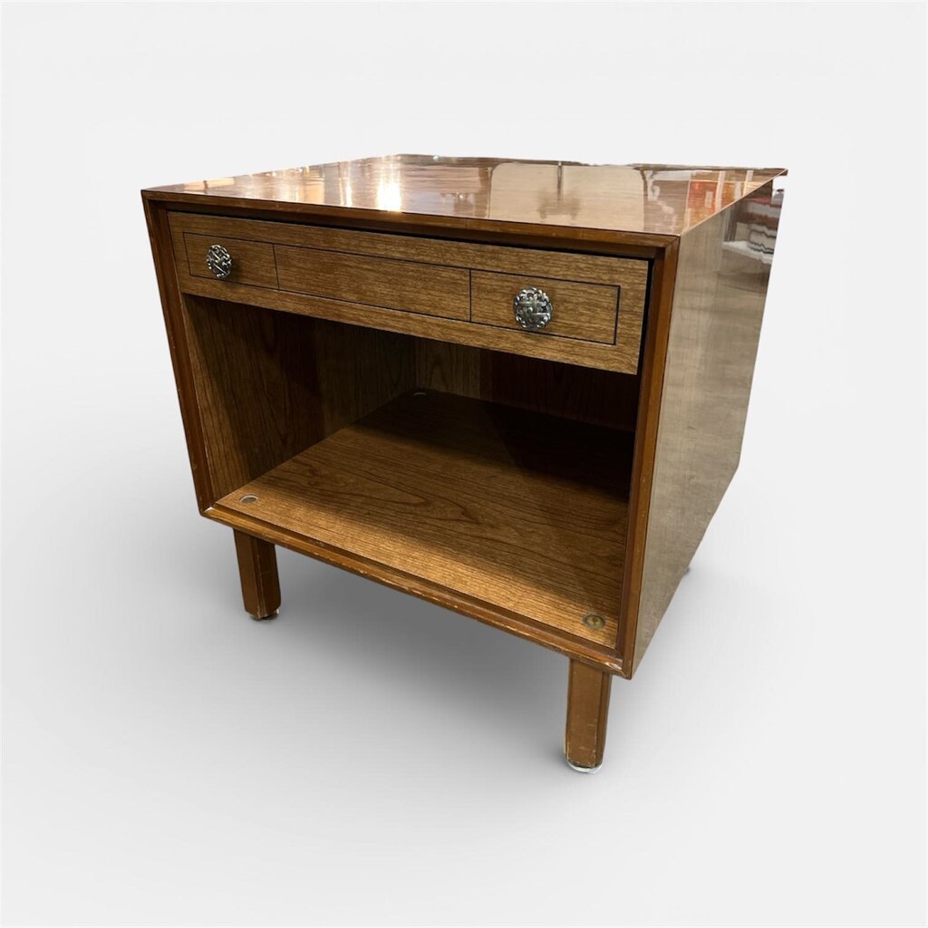 Pair of Walnut Laminate Nightstands by Grosfeld House NYC - Made for the Washington Hilton (Set of 2)