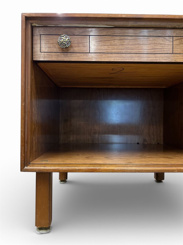 Pair of Walnut Laminate Nightstands by Grosfeld House NYC - Made for the Washington Hilton (Set of 2)