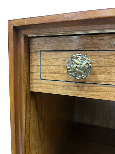 Pair of Walnut Laminate Nightstands by Grosfeld House NYC - Made for the Washington Hilton (Set of 2)