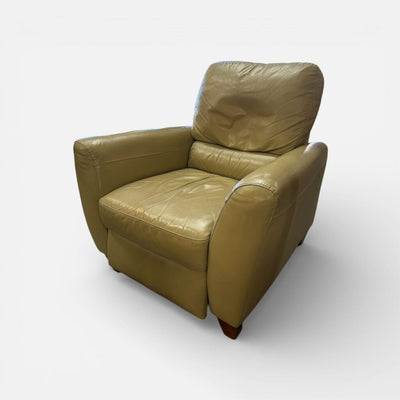 Vintage Leather Pushback Recliner in Butter Pecan