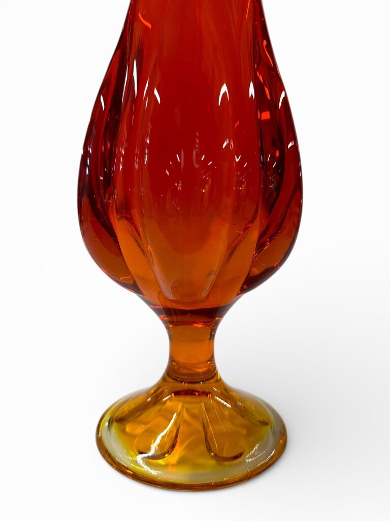 Vintage Viking 17-Inch Amberina Swung Vase