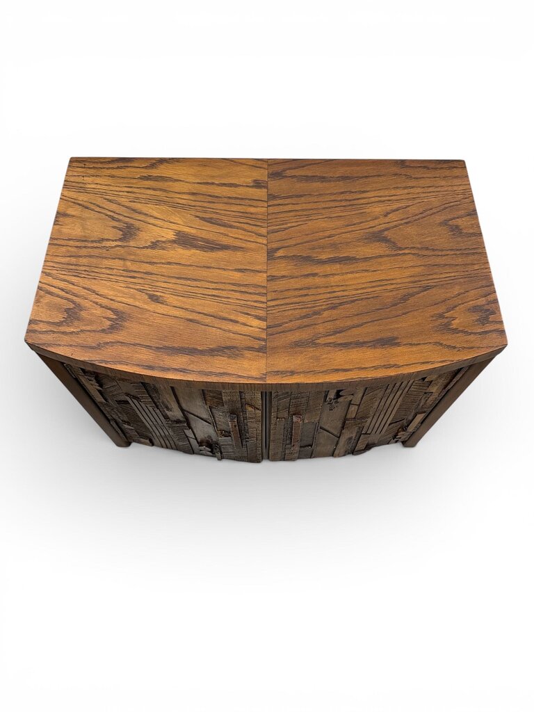 PAIR Lane Brutalist Nightstands Mid Century in Walnut/Mixed Woods/Oak (Set of 2)