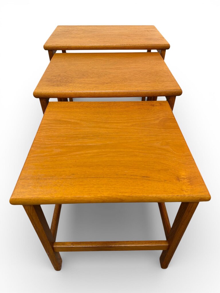 Danish Modern Teak Mid Century Nesting Tables (Set of 3)