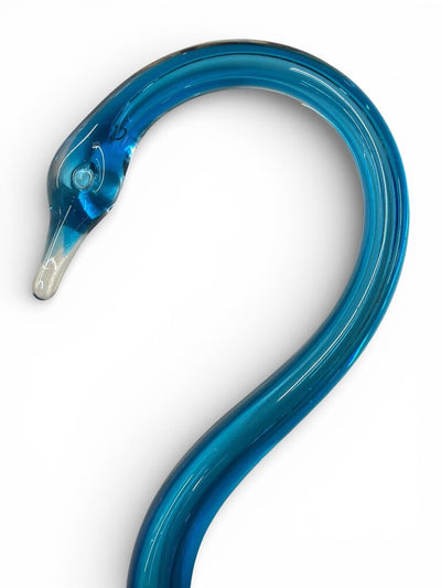 Vintage Hand-Blown Blue Art Glass Swan