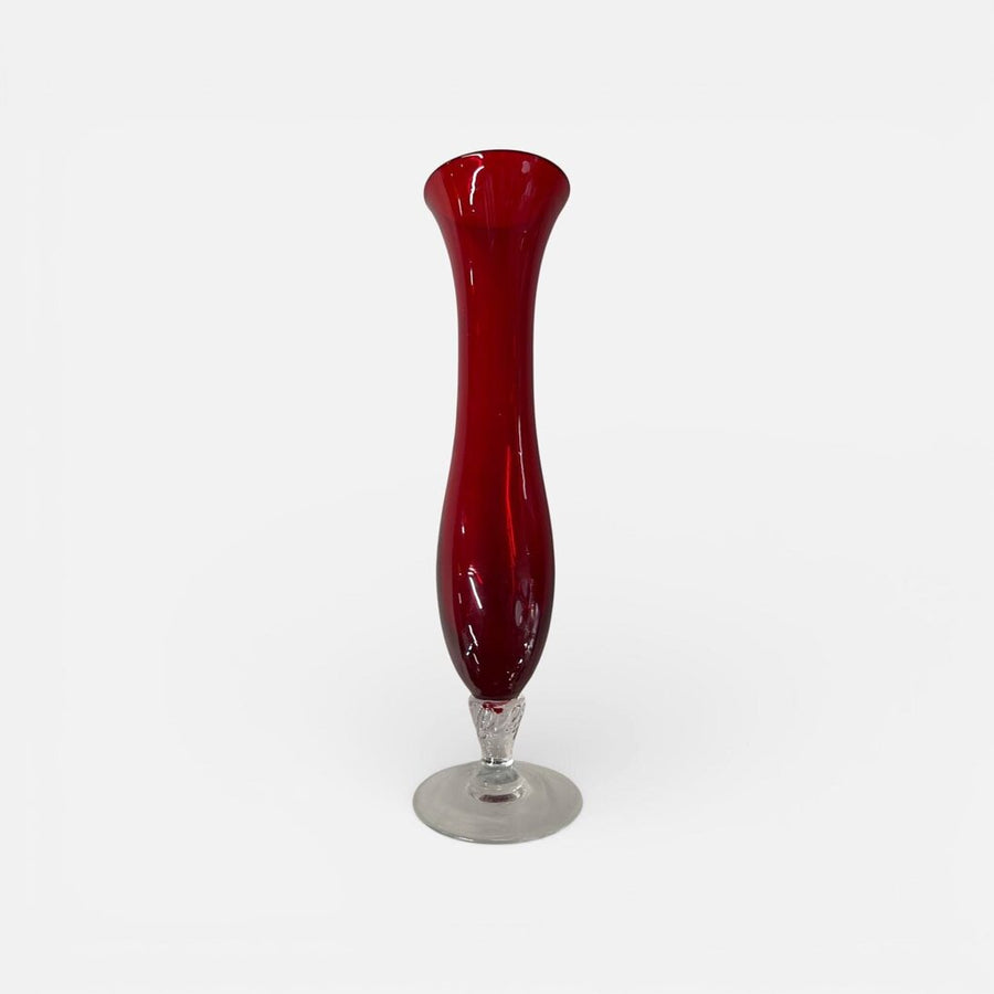 Slim Red Empoli Art Glass Vase