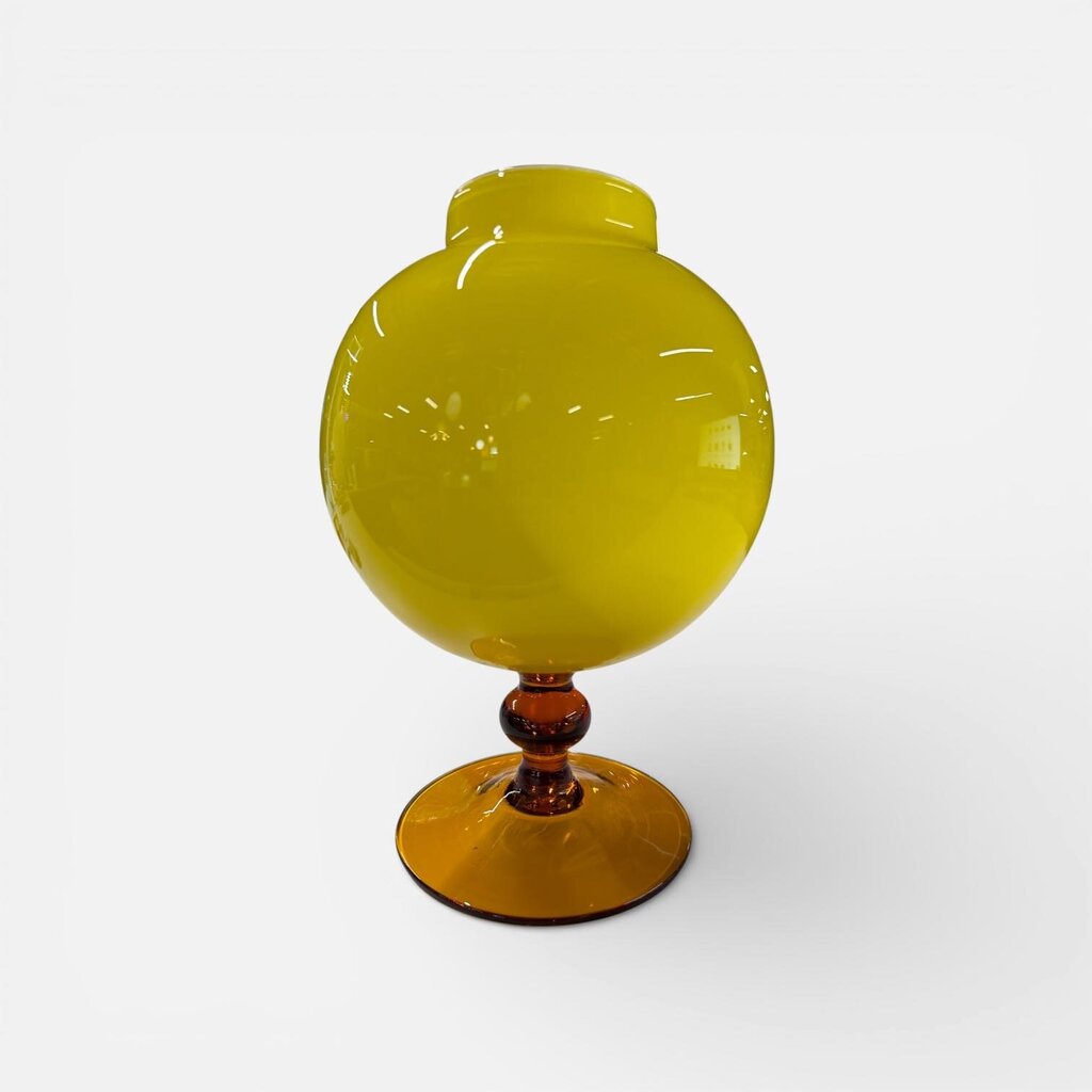 Vintage Italian Yellow and Amber Art Glass Vase